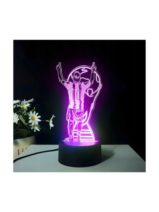 3D LED Настолна Лампа Нощно Шкафче Lionel Messi LED RGB 4 Режима На Осветление Дистанционно Управление Пластмаса Акрил