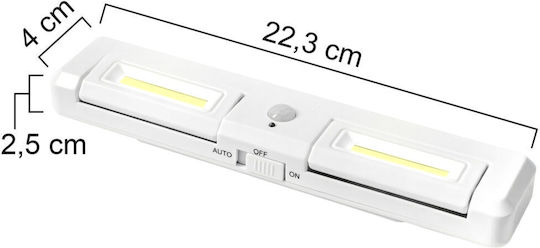 Lampă Led Cu Senzor De Mișcare 1w 4000k Alb Neutru Rază De Detecție 3-5 M Unghi 90° Autoadeziv 22 X 4.5 X 2.2 Cm Alb