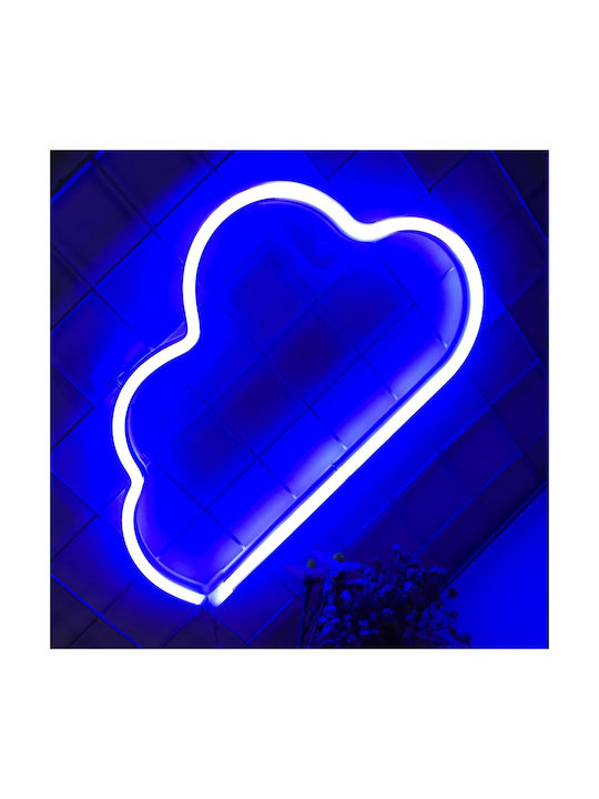 Decorative Led Cloud-shaped Lamp Plastic Built-in Cord 29.5x18.5 Cm Blue