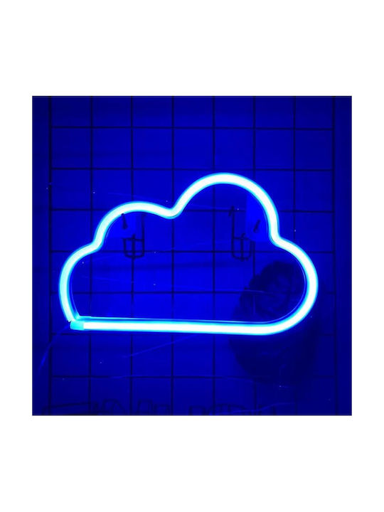 Decorative Led Cloud-shaped Lamp Plastic Built-in Cord 29.5x18.5 Cm Blue