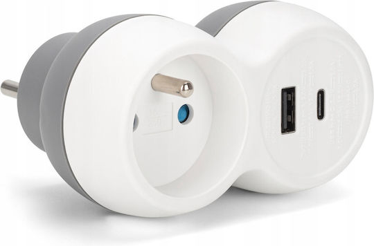 Montis Единичен Контакт с USB-A и USB-C