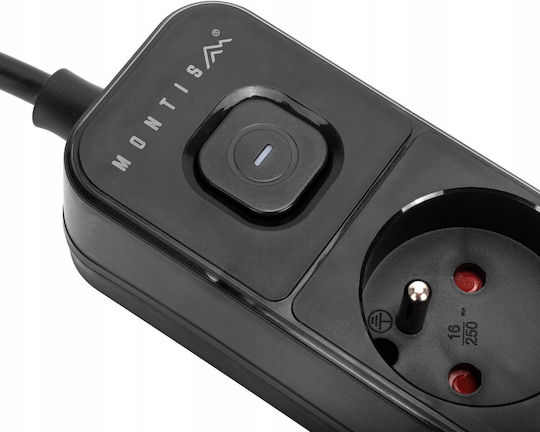 Montis Πολύπριζο 3 Θέσεων με USB-A και Καλώδιο 1.5m