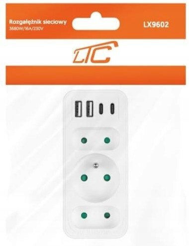 LTC Πολύπριζο με USB-A και 2 USB-C