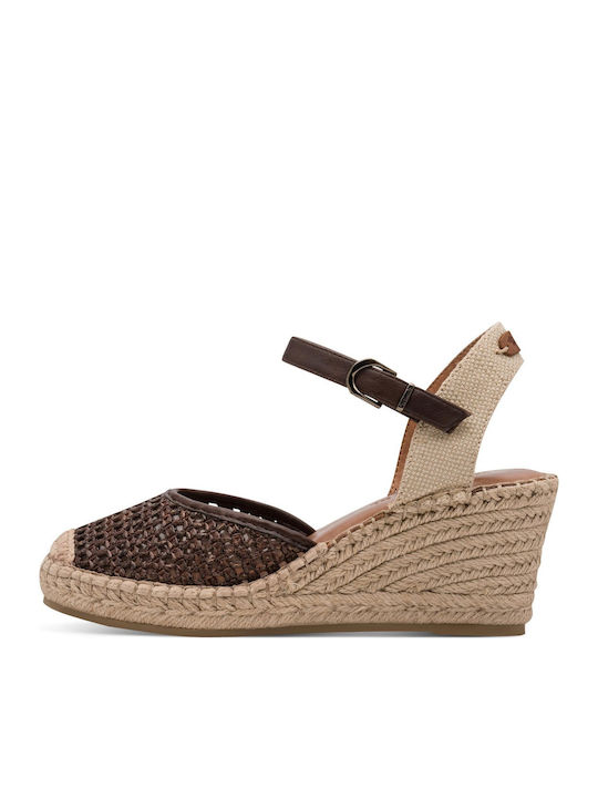 Sommer Damenplattformen in Stil Espadrilles Braune