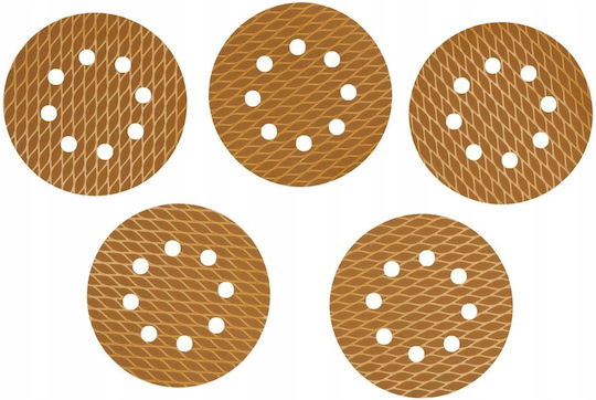 Dedra Φύλλο Λείανσης Έκκεντρου Τριβείου 125x125mm Σετ 5τμχ