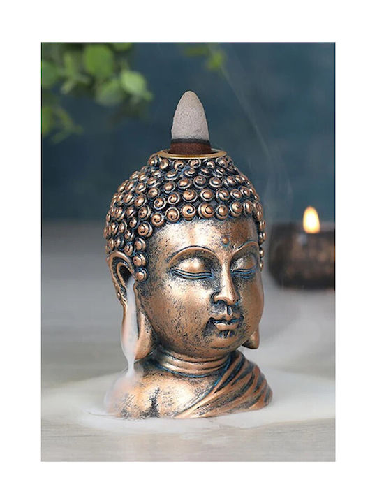 Cap Buddha din Bronz Arsător Conuri Flux Invers 10cm