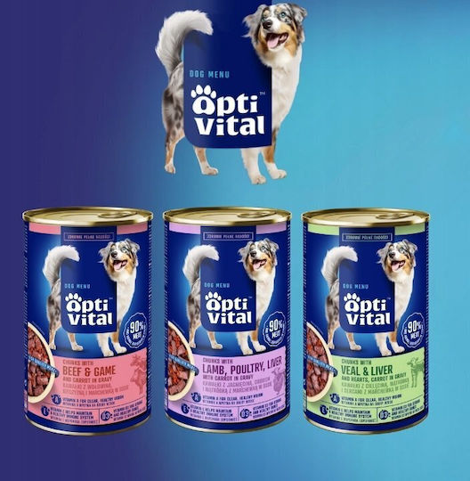 Triton Wet Dog Food in Cans with Lamb Poultry and Liver 1250gr