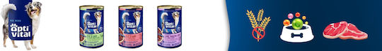 Triton Wet Dog Food in Cans with Poultry Liver Beef and Chicken 1250gr