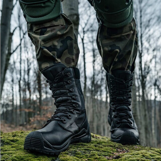 Sapir Cizme Militare De Piele Negre