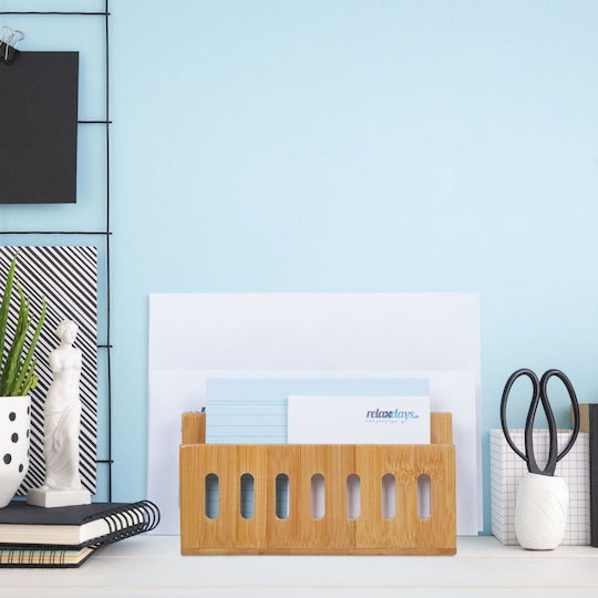 Relaxdays Document Holder 3 Positions Bamboo 13 X 18 X 8 Cm Natural 10031596