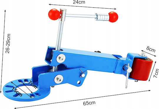 Dispozitiv Reparare Aripă Auto cu Braț Extensibil 2 Niveluri de Înclinare la Butuc Reglare Unghi 90 de Grade Albastru 65 X 26-29 Cm