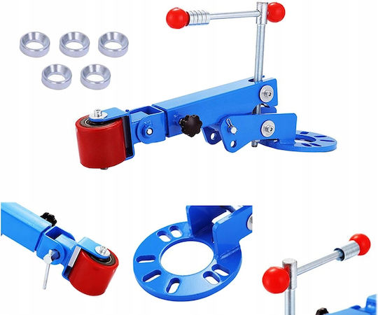Dispozitiv Reparare Aripă Auto cu Braț Extensibil 2 Niveluri de Înclinare la Butuc Reglare Unghi 90 de Grade Albastru 65 X 26-29 Cm