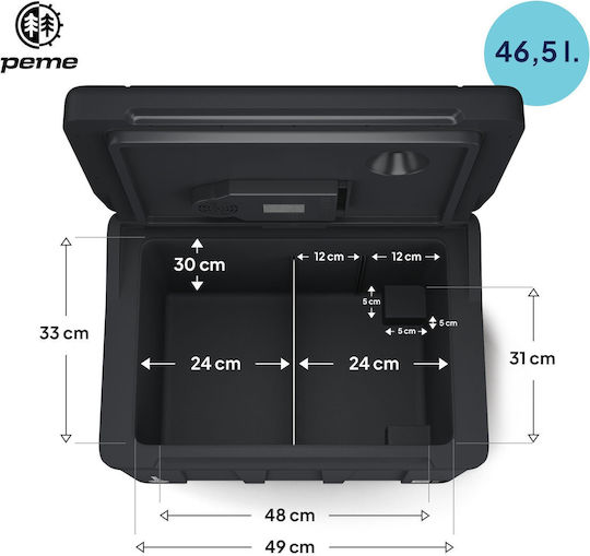 Peme Essential Portable Fridge 46.5L Black