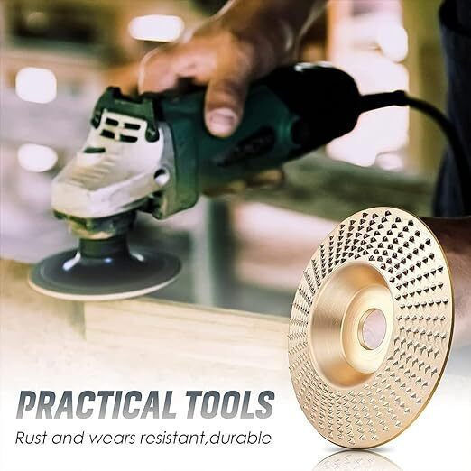 Set 3 Wood Processing Discs Zola Concave Flat Conical Model 100 Mm Disc Diameter 15000 Rpm Gold
