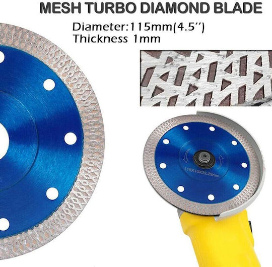Diamond Schleifscheibe Zola Keramikfliesen Gresie Sinterscheibe Durchmesser 125 Mm 12200 Rpm Blau
