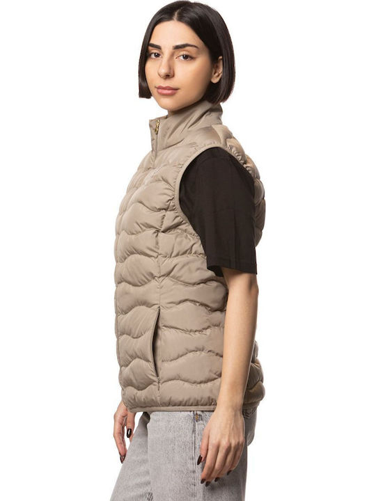 Women's Sleeveless Puffer Jacket Beige