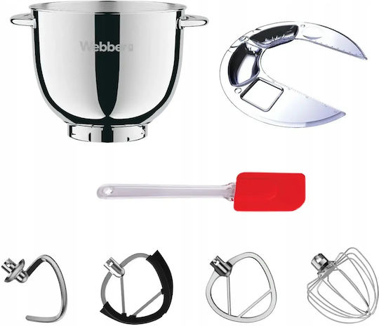 Webber Κουζινομηχανή 1500W με Ανοξείδωτο Κάδο 5.2lt Inox