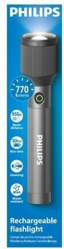 Philips Wiederaufladbarer LED Taschenlampe mit Maximaler Helligkeit von 770 Lumen