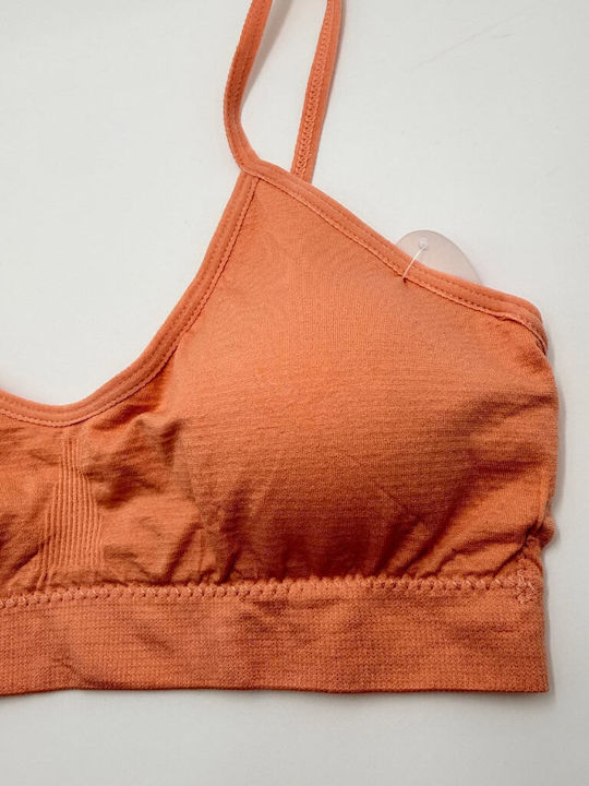 Women's Sports Bra Apricot with Removable Padding