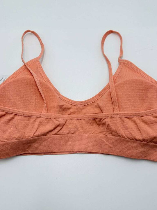 Women's Sports Bra Apricot with Removable Padding