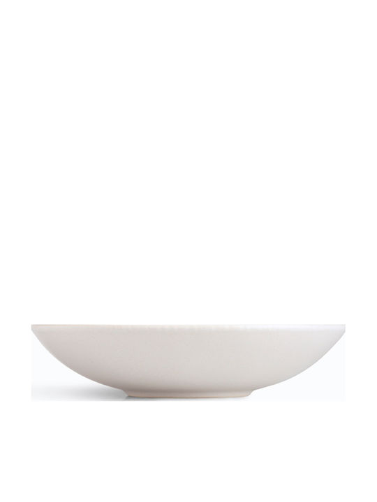 Ionia Soup Plate Ceramic Beige with Diameter 22cm