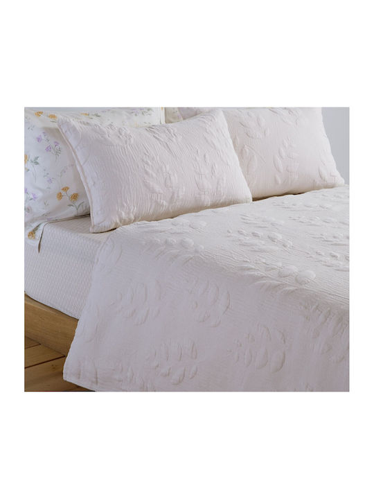 Nef-Nef Homeware Emily Κουβερλί Υπέρδιπλο Βαμβακερό Ecru 230x240cm
