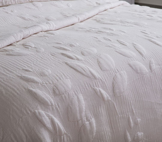 Nef-Nef Homeware Emily Coverlet Double Cotton Ecru 230x240cm