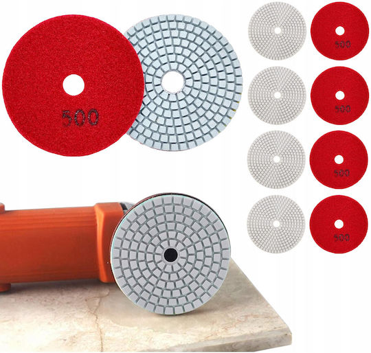 Set 10 Discuri Diamantate De Șlefuire Polizare Zola 80 Mm Diametru 500 Granulație Fixare Velcro Plăci Piatră Ceramică Marmură Plăci Acoperiș Teracotă Utilizare Uscată Și Umedă Roșii