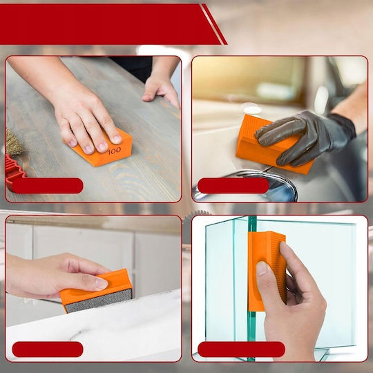 Abrasive Sponge Zola Grit 100 Sanding Hard Materials Orange