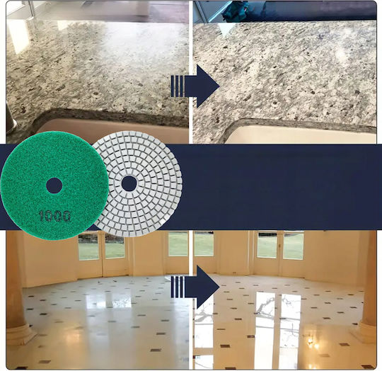 Set 10 Discuri De Șlefuire Diamantate De Polizare Zola 80 Mm Diametru 1000 Granulație Prindere Velcro Plăci Piatra Ceramică Marmură Țiglă Acoperiș Teracotă Utilizare Uscată Și Umedă Verde
