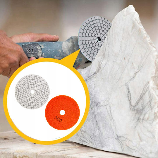 Set 10 Discuri De Șlefuire Diamantate Polizare Șlefuire Zola 80 Mm Diametru 300 Granulație Prindere Velcro Plăci Piatră Ceramică Marmură Plăci Acoperiș Teracotă Utilizare Uscată Umidă Porto
