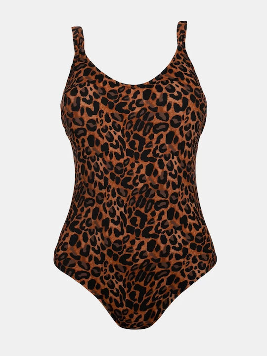 Costum De Baie Întreg Cu Spate Deschis Animal Print Leo