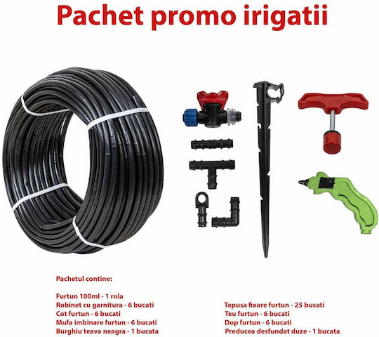 Irrigation Set + Drip Hose 16mm Distance Between Drippers 50 Cm 4l/h 100m Roll Set 30055