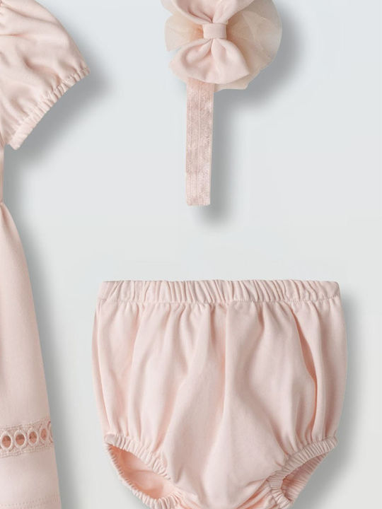 Kinderkleid Kurzärmelig Set aus 2 Rosa Sanft