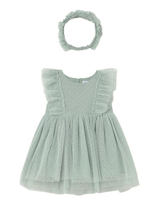 Girls Sleeveless Tulle Dress Green