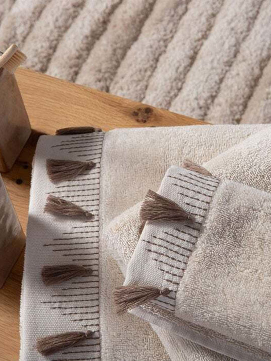 Nef-Nef Homeware Nef-Nef Homeware Badetücher Set 3 Stück Beige Beige Gewicht 500gr/m²