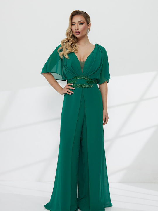 Airy Summer Maxi Dress for Wedding / Baptism Green