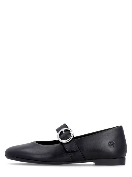 Damen Ballerinas Aus Leder In Schwarz