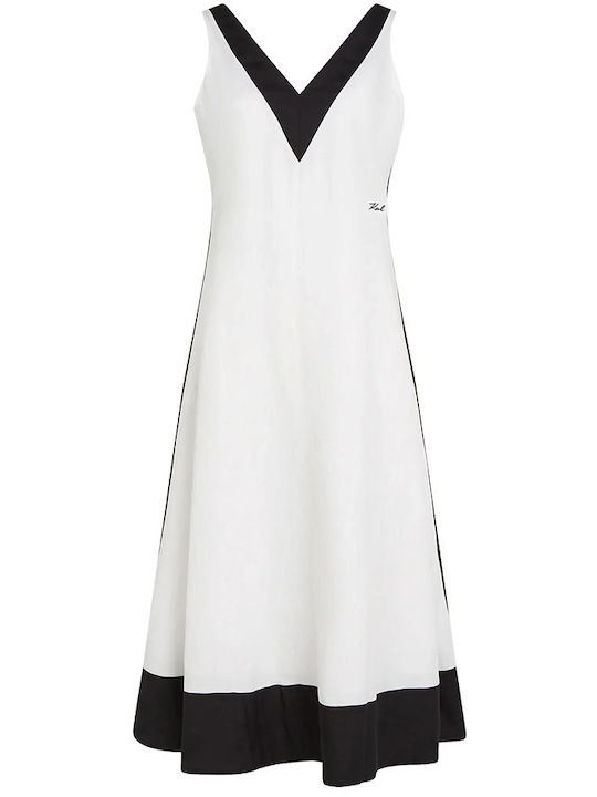 Summer Midi Dress Black and White