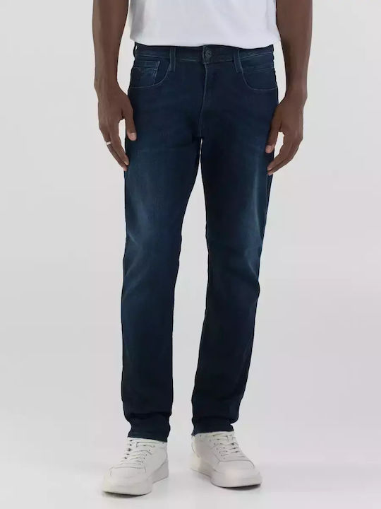 Anbass Men's Jeans Pants Elastic with Slim Fit Dark Blue