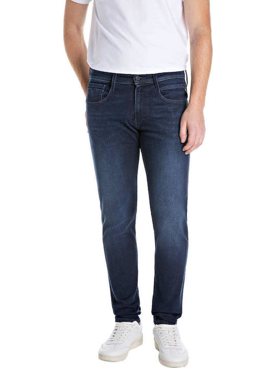 Anbass Men's Jeans Pants Elastic with Slim Fit Dark Blue