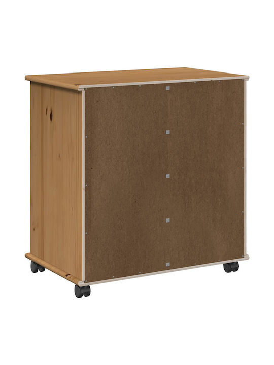 Bufet Dulap din Lemn Masiv cu Sertare Maro 63.5x39x65.5cm