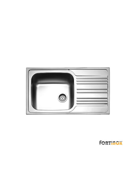 Fortinox Valley Drop-In Kitchen Sink Inox Brushed Finish L86xW50cm Silver