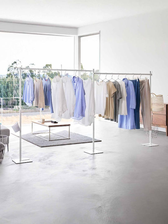 Yamazaki Folding Floor Clothes Drying Rack Made of Stainless Steel with Hanging Length 2.786m
