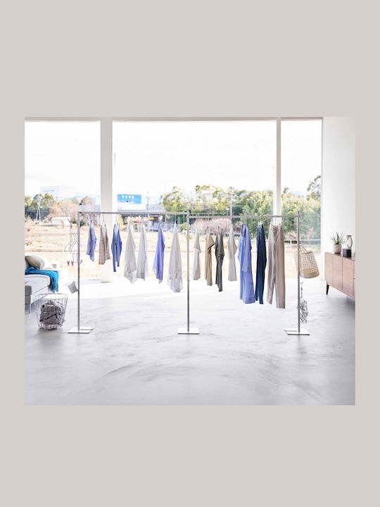 Yamazaki Folding Floor Clothes Drying Rack Made of Stainless Steel with Hanging Length 2.786m