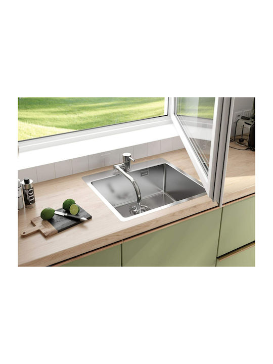 Deante Drop-In Kitchen Sink Inox with Faucet L55xW50cm Silver 5907650873792
