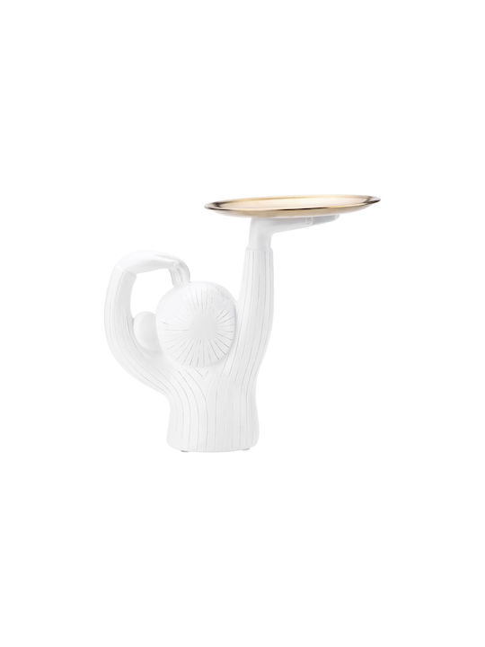 Techkidz Interior Decoration Crazy Monkey Model In Resin A Tray In His Hand White