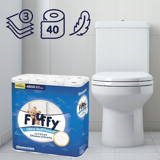 Fluffy Hârtie Igienică 40 Role 3 Straturi