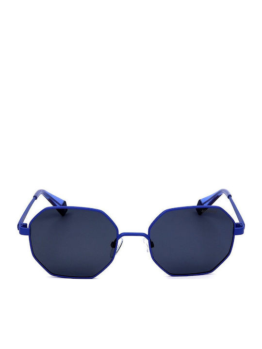 Polaroid Damen Sonnenbrille mit Blau Metall Gestell und Blau Polarisiert Linse PLD6067/S PJP/C3