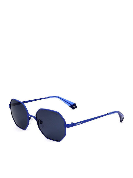 Polaroid Damen Sonnenbrille mit Blau Metall Gestell und Blau Polarisiert Linse PLD6067/S PJP/C3